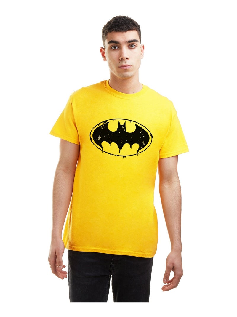 Batman - T-shirt motif logo apsect gluant (Batman) Jaune foncé - Kiabi