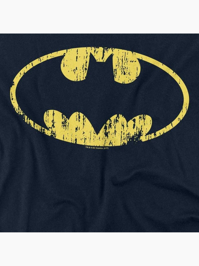 Batman - T-shirt motif/style logo usé Bleu marine - Kiabi