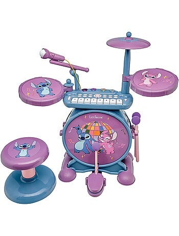 Batterie électronique lumineuse complète avec clavier, cymbales et tabouret Stitch
