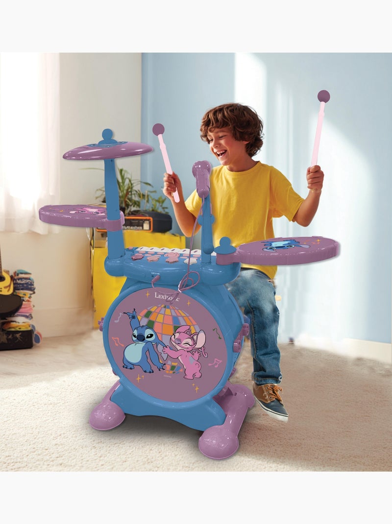 Batterie électronique lumineuse complète avec clavier, cymbales et tabouret Stitch Rose - Kiabi