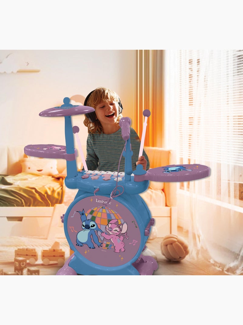 Batterie électronique lumineuse complète avec clavier, cymbales et tabouret Stitch Rose - Kiabi