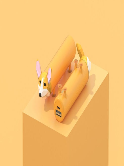 Batterie Externe Power Pets Corgi - 4800 mAh avec Ventouses - Recharge Rapide 2A - Ultra Douce - MOB - Kiabi