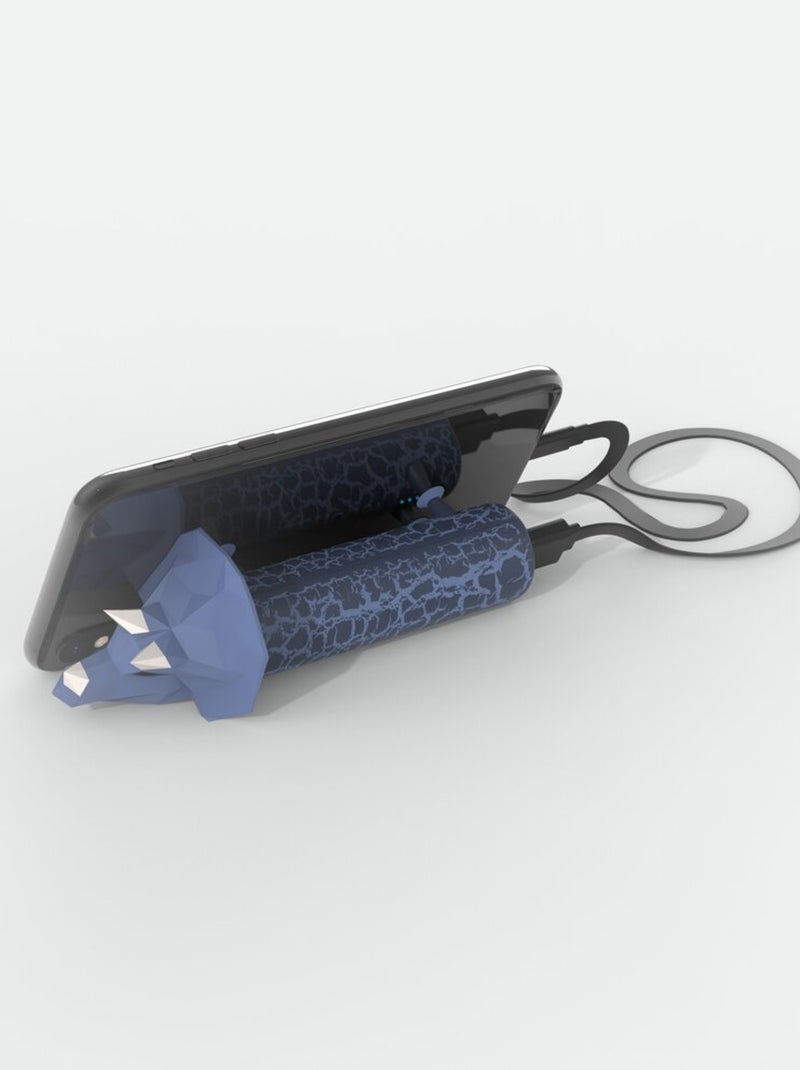 Batterie Externe Power Pets Dinosaure - 4800 mAh avec Ventouses - Recharge Rapide 2A - MOB Gris - Kiabi