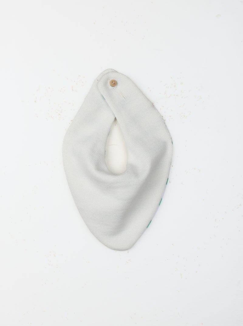 Bavana en coton bio Blanc Vert Blanc - Kiabi