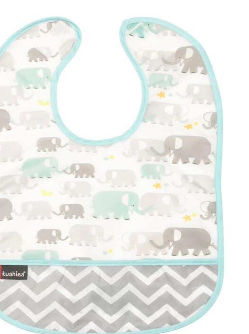 Bavoir 12-36 mois Elephants Bleu - Kiabi