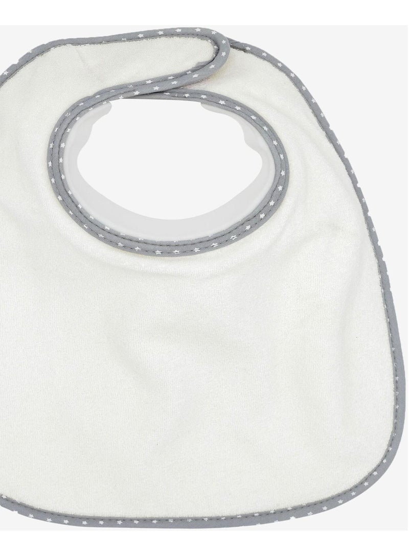 Bavoir 1er Âge - BIB'UP -  Blanc/ Gris bébé Trois Kilos Sept Ecru - Kiabi