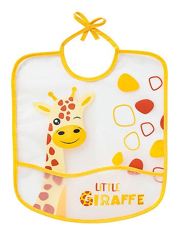 Bavoir 6 mois imperméable à poche Animaux - Girafe - Babycalin