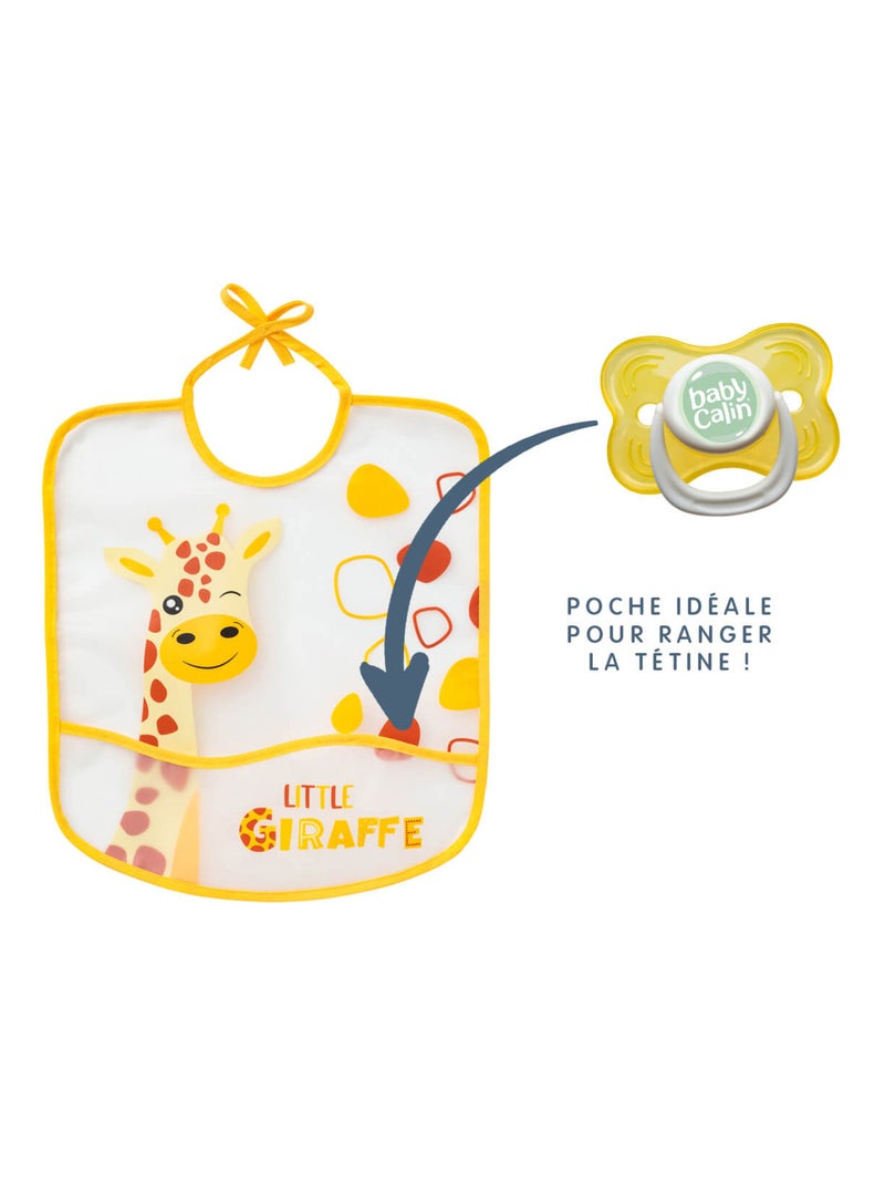 Bavoir 6 mois imperméable à poche Animaux - Girafe - Babycalin Jaune - Kiabi
