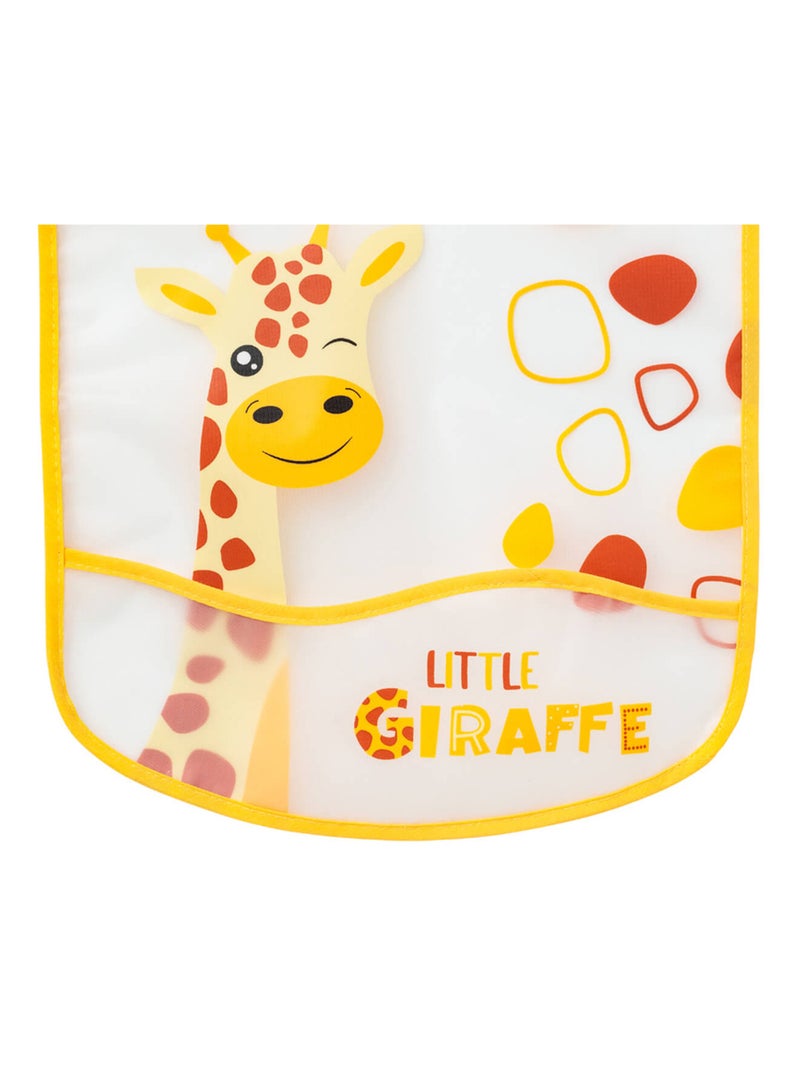 Bavoir 6 mois imperméable à poche Animaux - Girafe - Babycalin Jaune - Kiabi