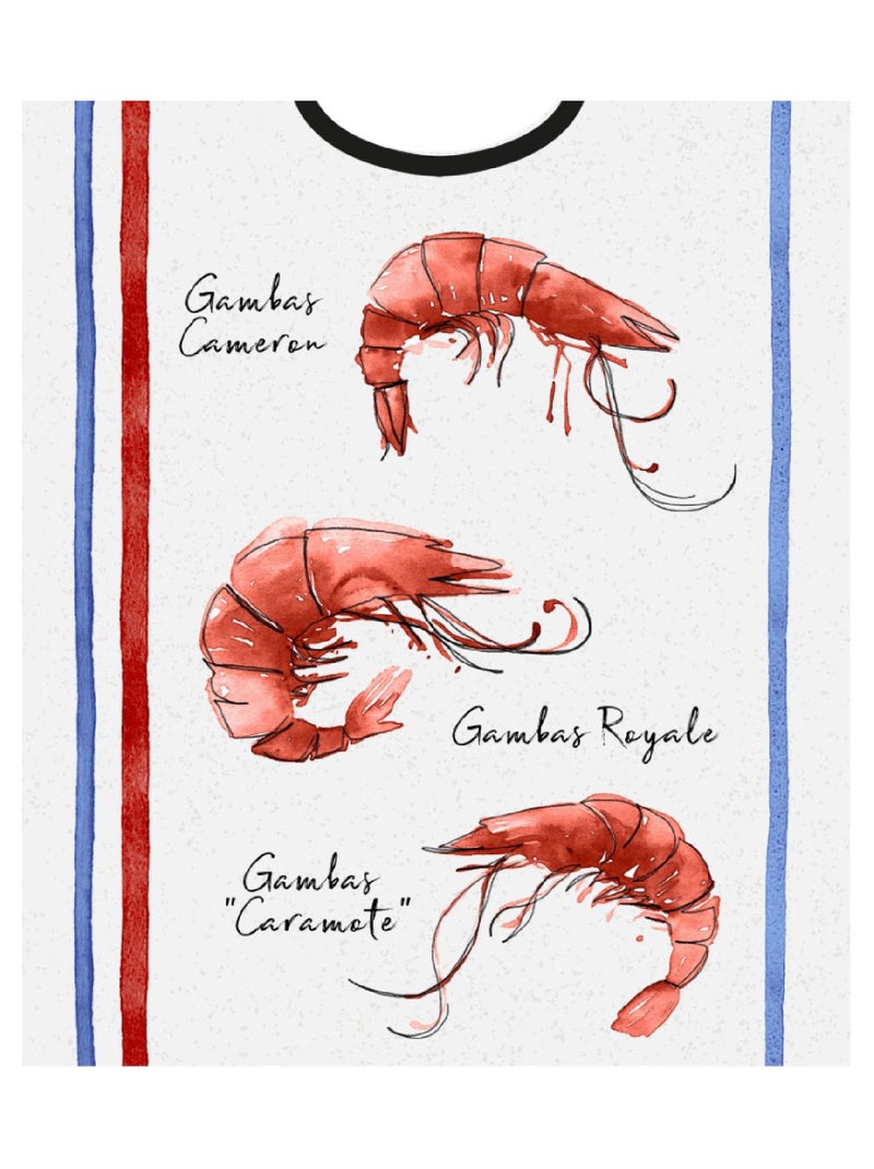 Bavoir à impression gambas Ecru - Kiabi