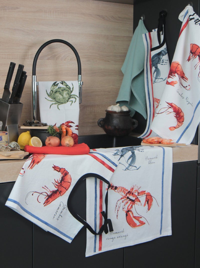 Bavoir à impression gambas Ecru - Kiabi