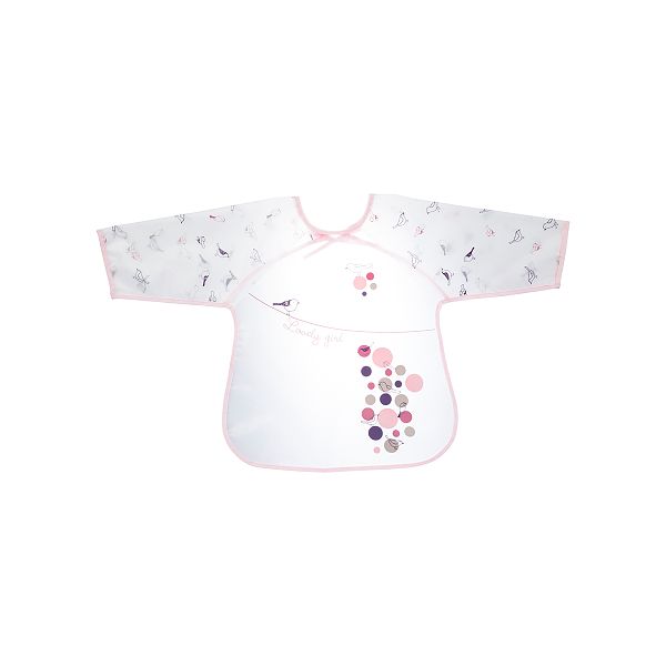 Bavoir A Manches Oiseaux Bebe Fille Rose Kiabi 6 00