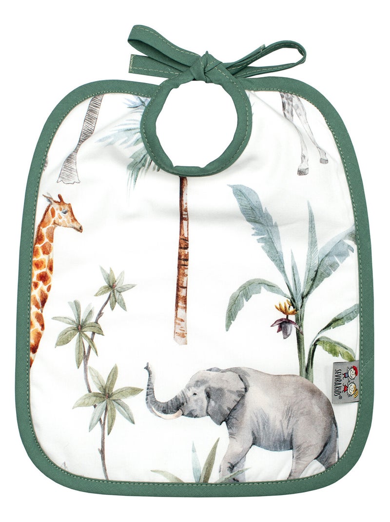 Bavoir à nouer en coton et bambou, Safari SEVIRA KIDS Blanc - Kiabi
