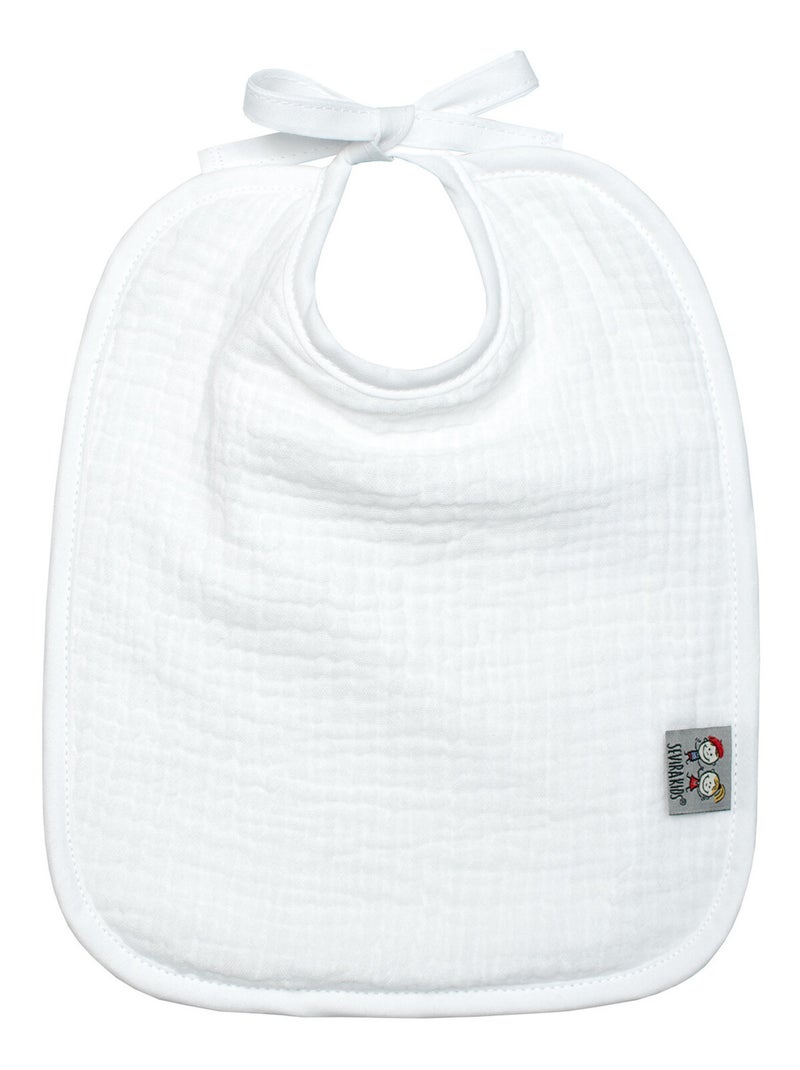 Bavoir à nouer en gaze de coton, Jeanne SEVIRA KIDS Blanc - Kiabi