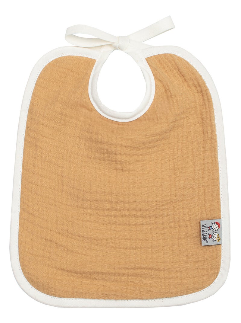 Bavoir à nouer en gaze de coton, Jeanne SEVIRA KIDS Marron clair - Kiabi