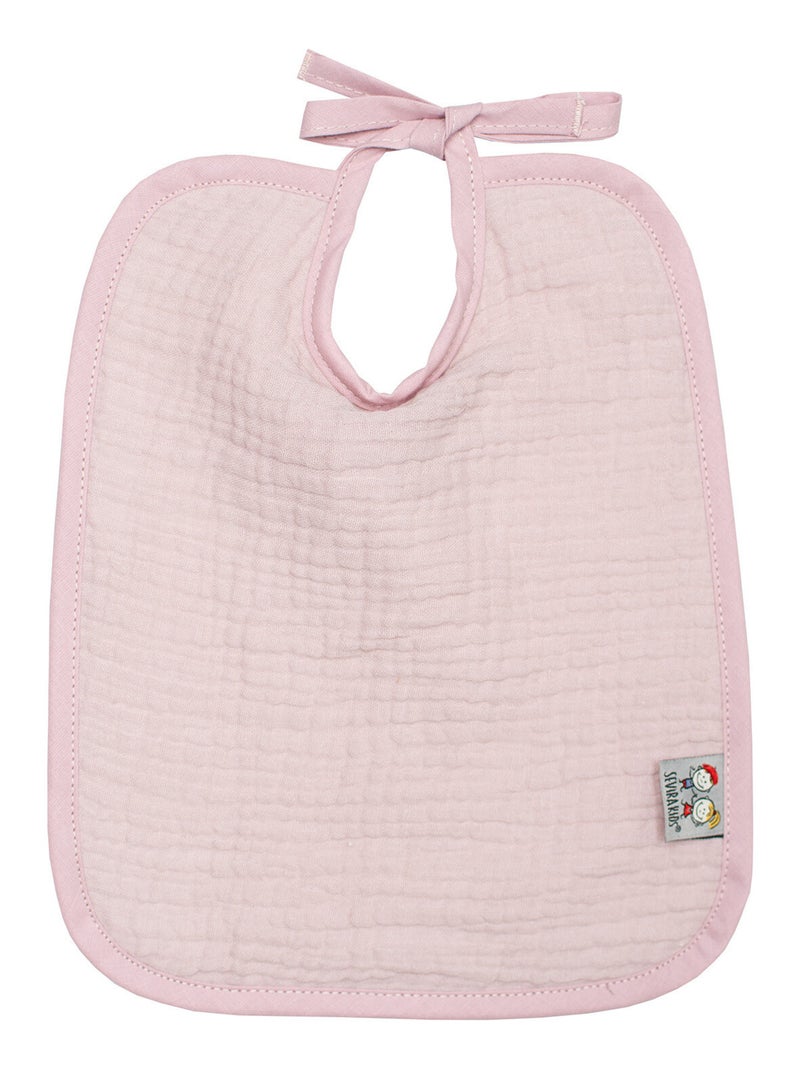 Bavoir à nouer en gaze de coton, Jeanne SEVIRA KIDS Rose - Kiabi