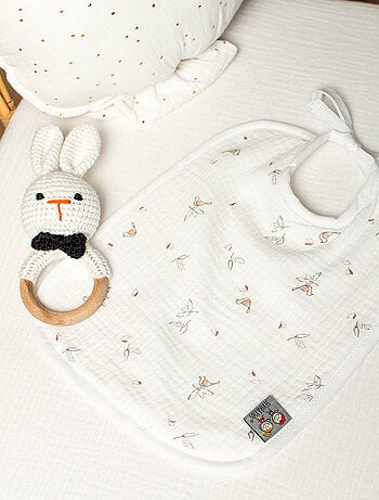 Bavoir à nouer en gaze de coton, Melody SEVIRA KIDS