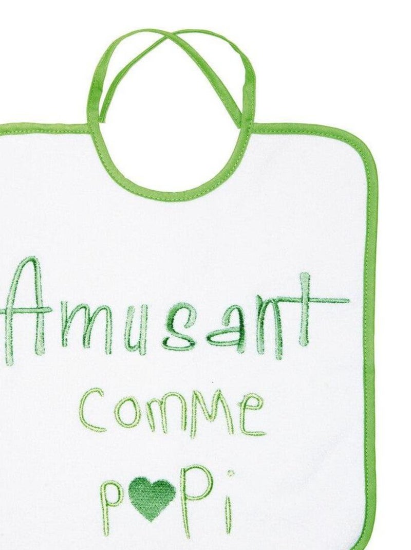 Bavoir Amusant comme papi 6 mois Vert - Kiabi