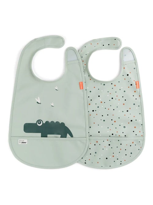Bavoir avec velcro 2 pièces - Croco - Kiabi