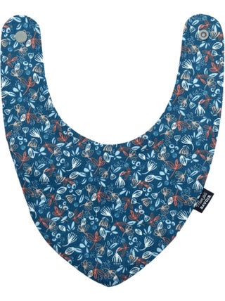Bavoir bandana - Bleu Imprimé Feuilles