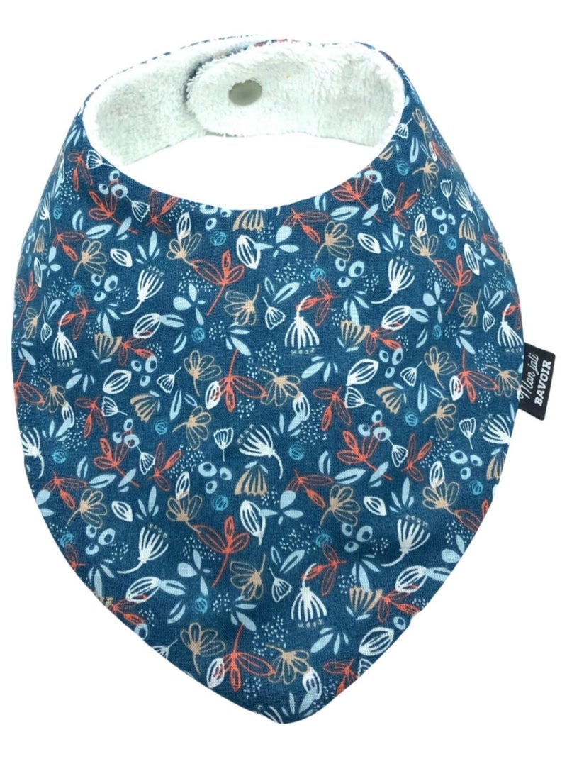Bavoir bandana - Bleu Imprimé Feuilles Bleu Bleu ciel - Kiabi