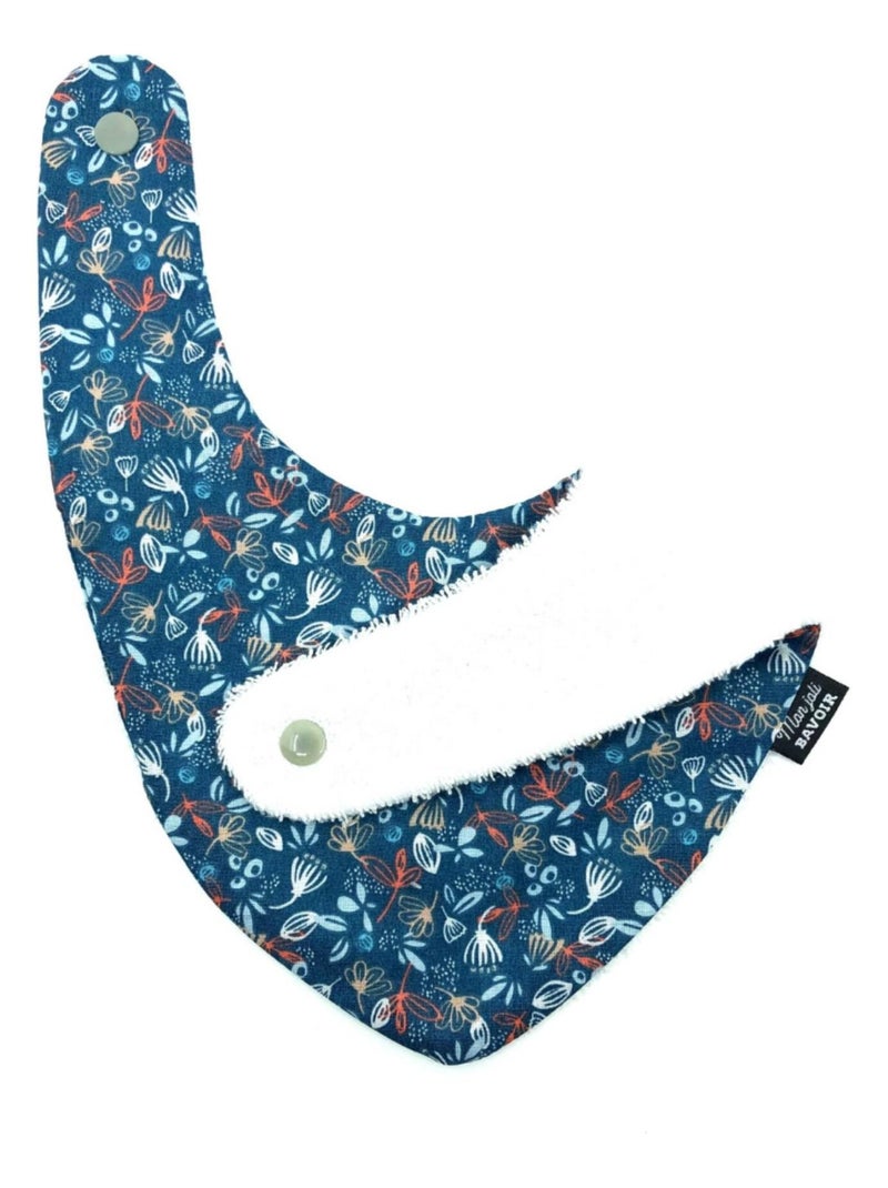 Bavoir bandana - Bleu Imprimé Feuilles Bleu Bleu ciel - Kiabi