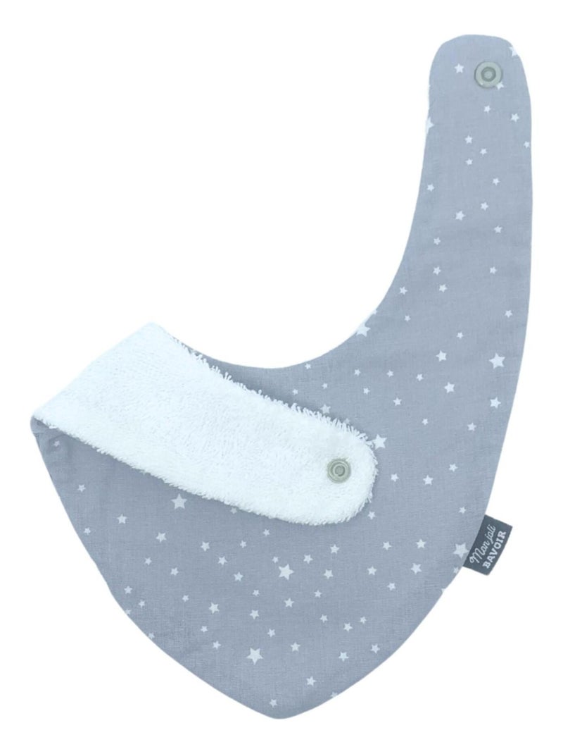 Bavoir bandana - Gris Étoiles Gris - Kiabi