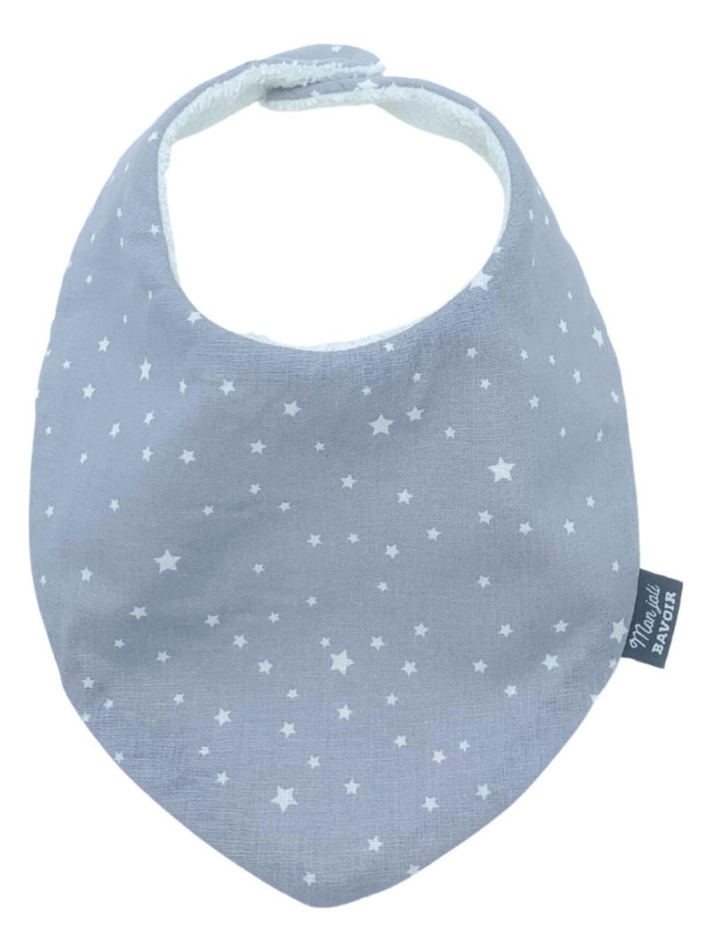 Bavoir bandana - Gris Étoiles Gris - Kiabi