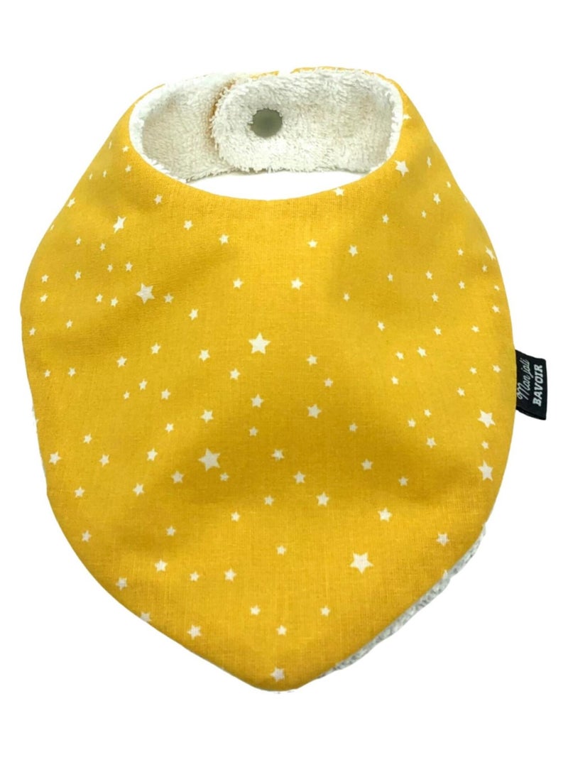 Bavoir bandana - Jaune Étoiles Jaune or - Kiabi