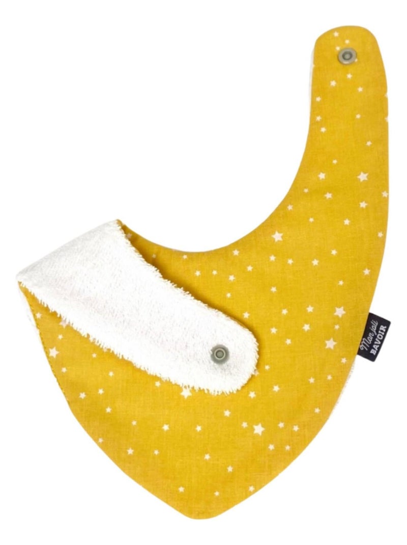 Bavoir bandana - Jaune Étoiles Jaune or - Kiabi