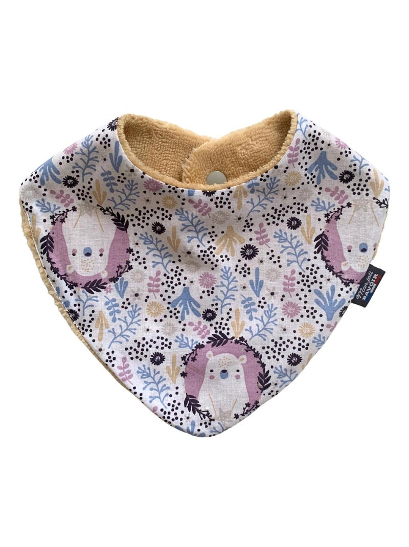 Bavoir bandana - Monaha Blanc Violet - Kiabi