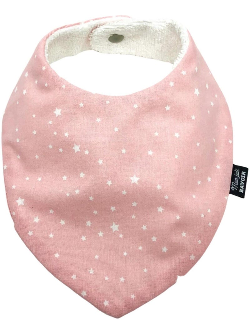 Bavoir bandana - Rose Étoiles Rose clair - Kiabi