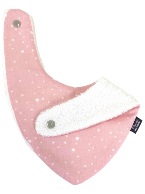 Bavoir bandana - Rose Étoiles - Kiabi