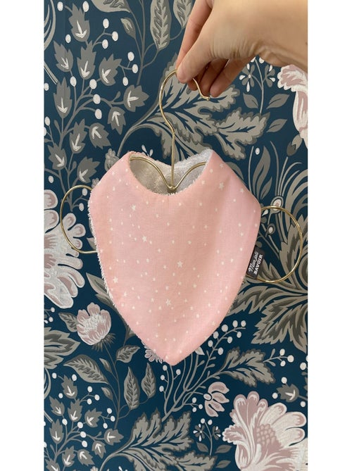 Bavoir bandana - Rose Étoiles - Kiabi