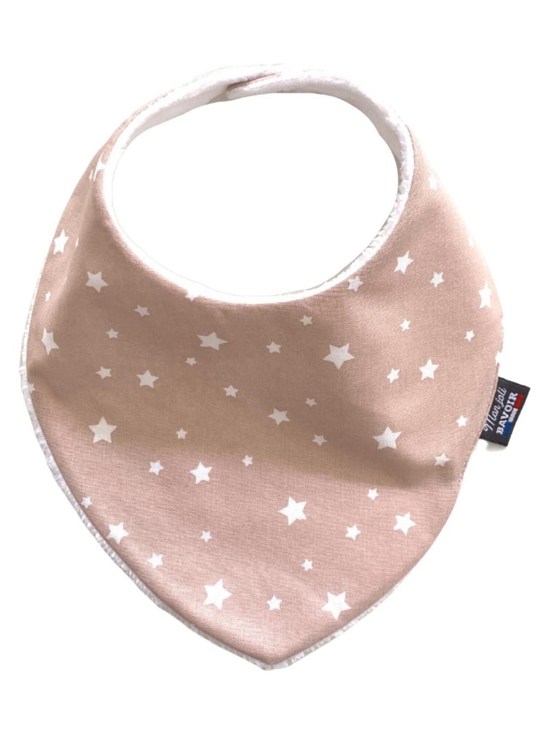 Bavoir bandana - Rose Pâle Étoiles Rose pâle - Kiabi