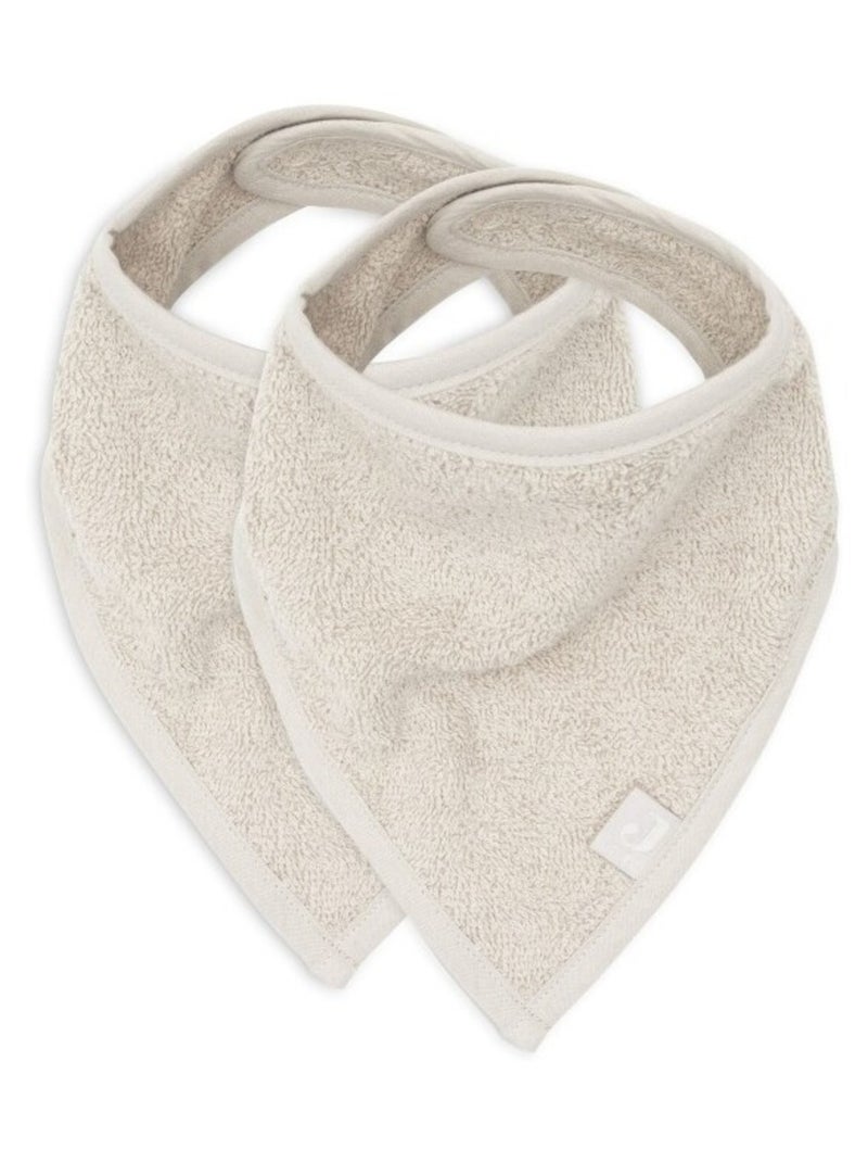 Bavoir bandana en coton (2pcs) Beige - Kiabi