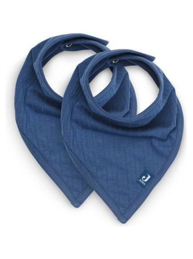 Bavoir bandana en coton (2pcs) Bleu - Kiabi