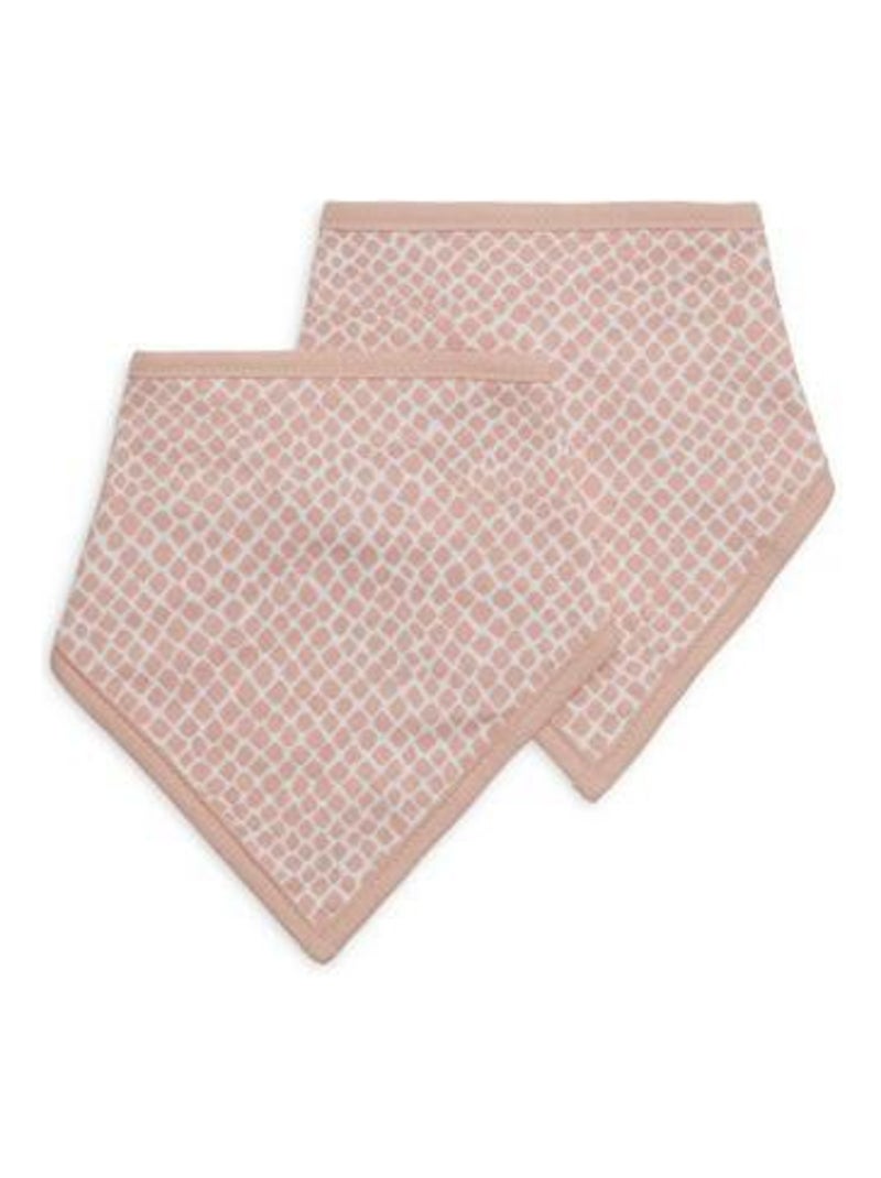 Bavoir bandana en coton (2pcs) Rose - Kiabi