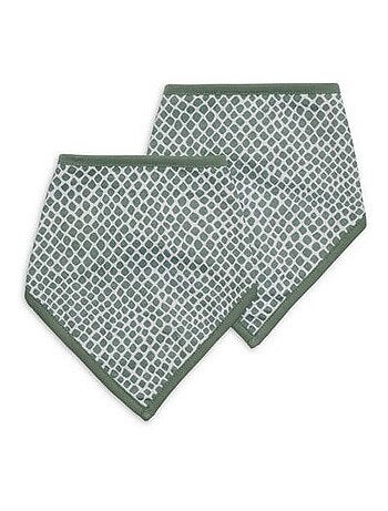 Bavoir bandana en coton (2pcs)