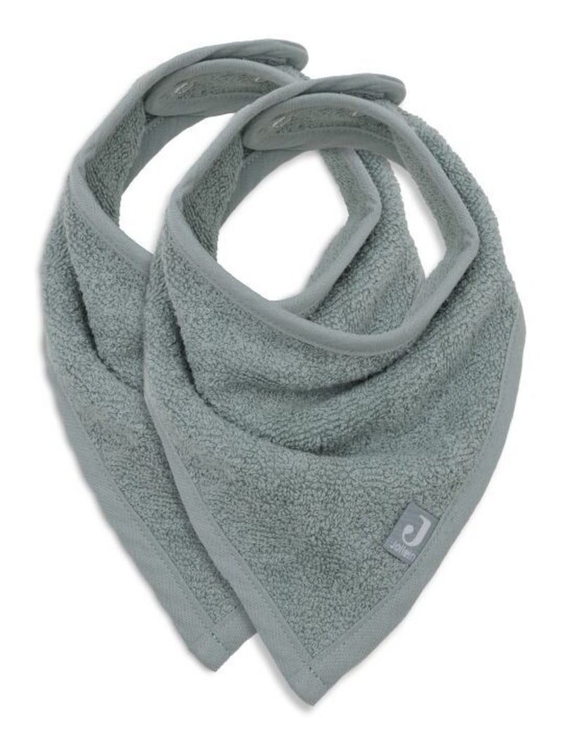 Bavoir bandana en coton (2pcs) Vert - Kiabi