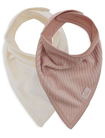 Bavoir bandana Velvet Rib (2pcs) en coton Jollein