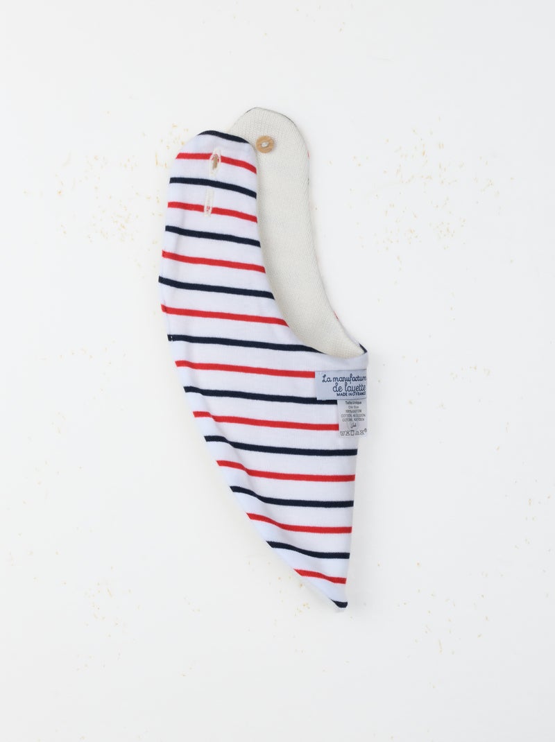 Bavoir bébé bavana Blanc Rouge Bleu - Kiabi