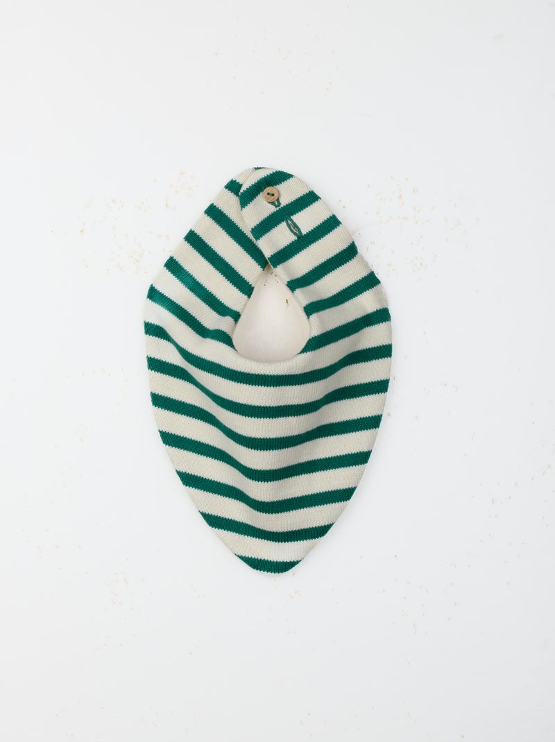 Bavoir bébé bavana Blanc Vert Blanc - Kiabi