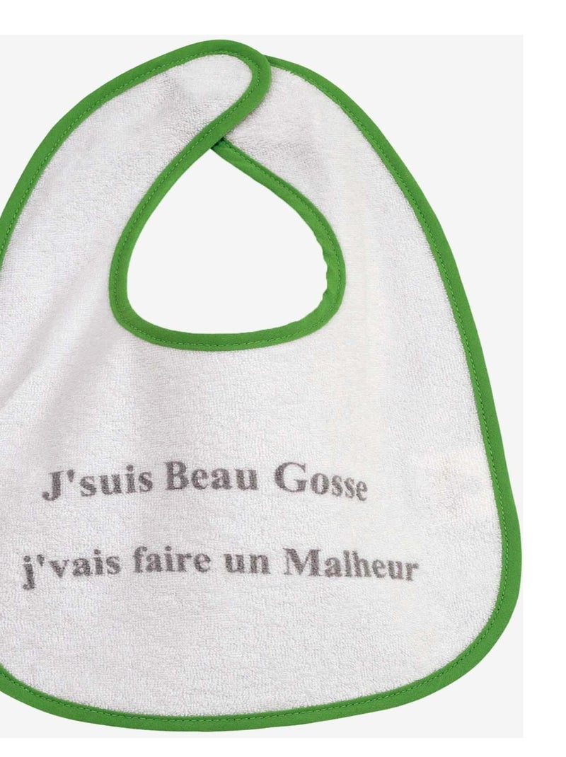 Bavoir bébé "Beau Gosse" bébé Trois Kilos Sept Vert - Kiabi