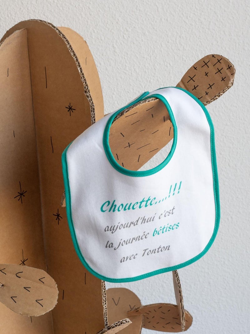 Bavoir bébé "Journée avec tonton" bébé Trois Kilos Sept Vert - Kiabi