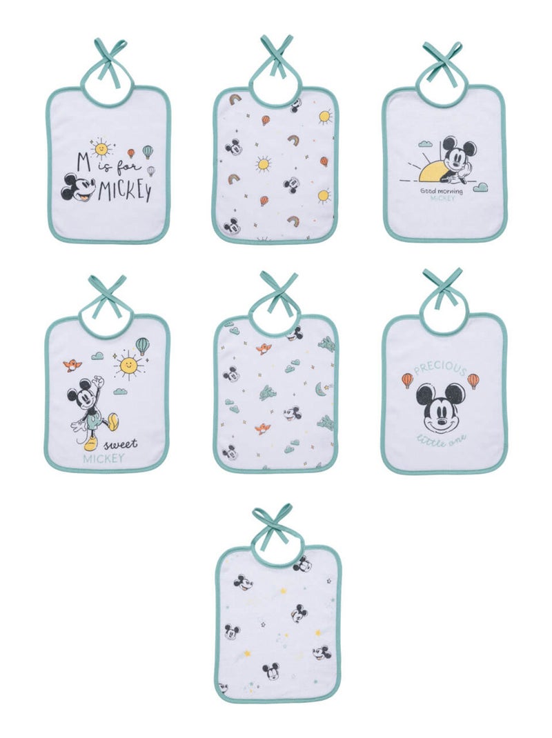 Bavoir bébé Naissance en Coton - Mickey Good Morning - Disney Baby Vert - Kiabi