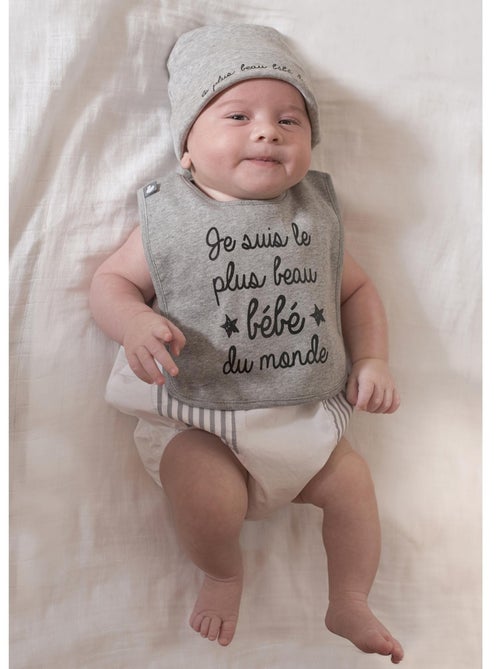 Bavoir bébé personnalisé - Je suis le plus beau bébé du monde BB&CO - Kiabi
