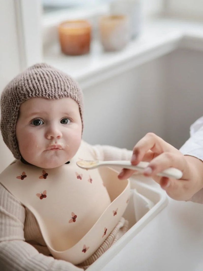 Bavoir bébé récupérateur en silicone Beige - Kiabi