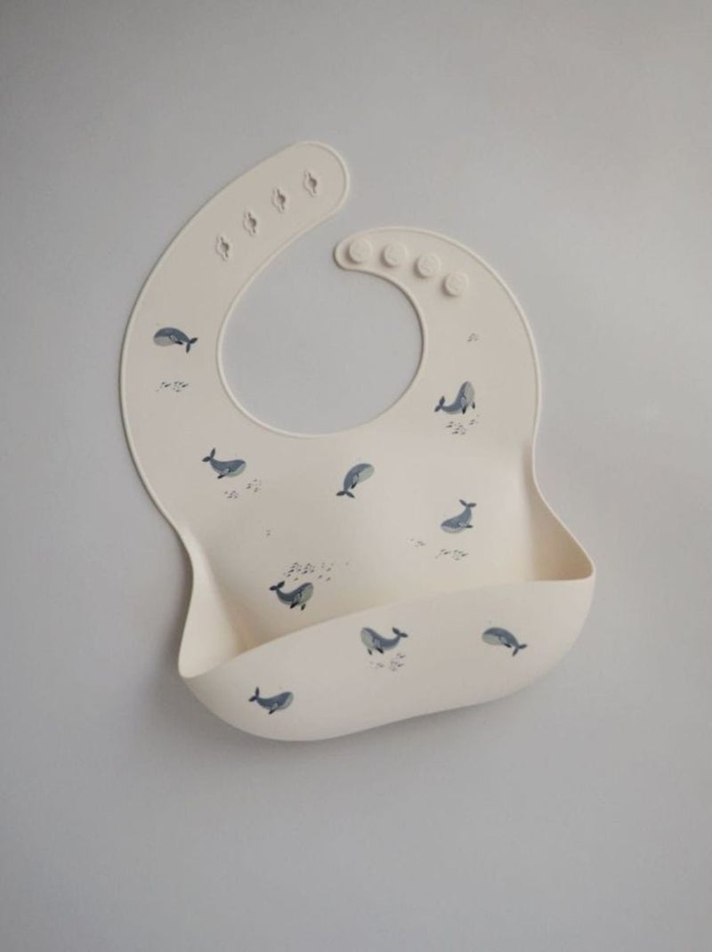 Bavoir bébé récupérateur en silicone Bleu - Kiabi