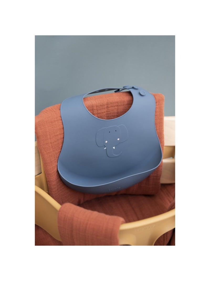 Bavoir bébé récupérateur en silicone Bleu - Kiabi